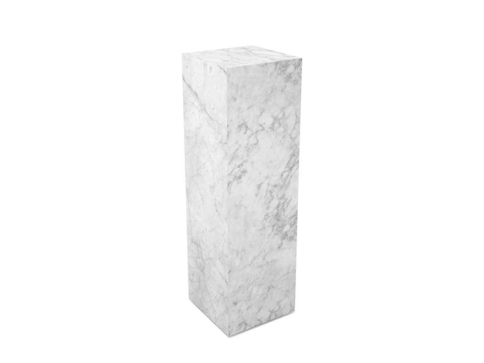 Kolumna dekoracyjna z białego marmuru-115x35x35 cm.