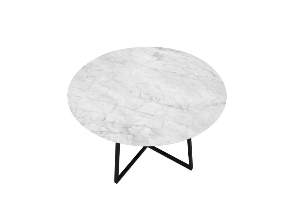 Stół do jadalni w stylu nowoczesnym z blatem marmurowym Carrara.